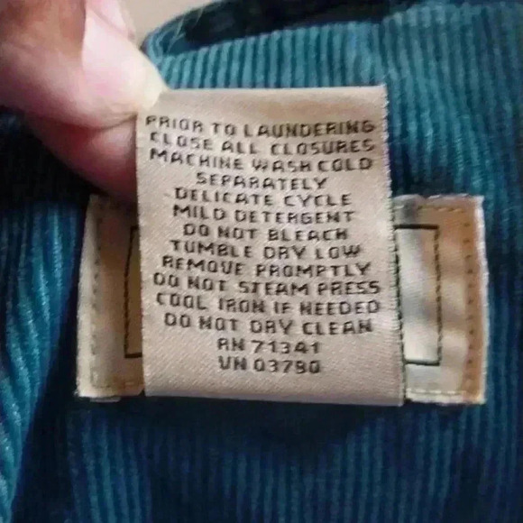 LL Bean Shirt Women Large Blue Corduroy Button Down Jacket Cotton Relaxed - Picture 8 of 8